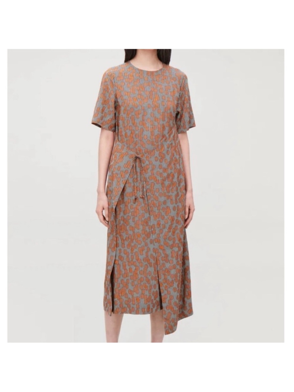 COS Printed Asymmetric Tie Dress Size 2